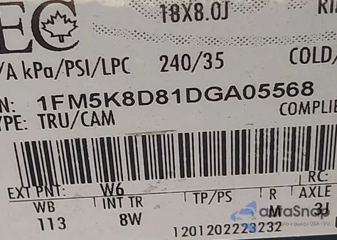 2013 Ford Explorer Xlt z USA, uszkodzony, nr VIN 1FM5K8D81DGA05568